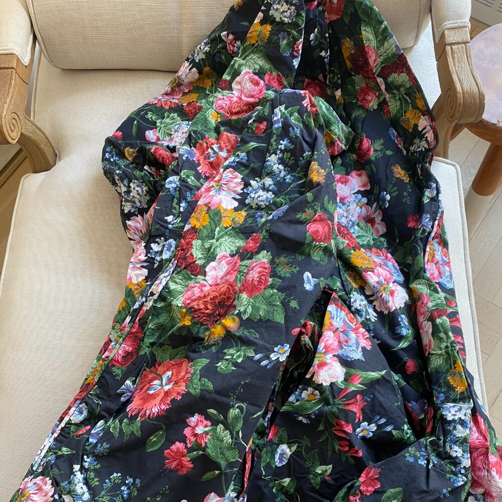 Ralph Lauren Black Floral Duvet Cover > Queen / Full